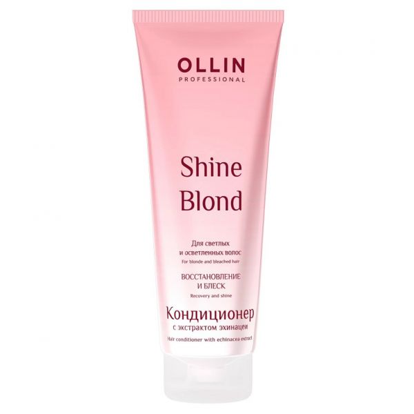 Conditioner for restoration and shine of fair hair Shine Blond OLLIN 250 ml